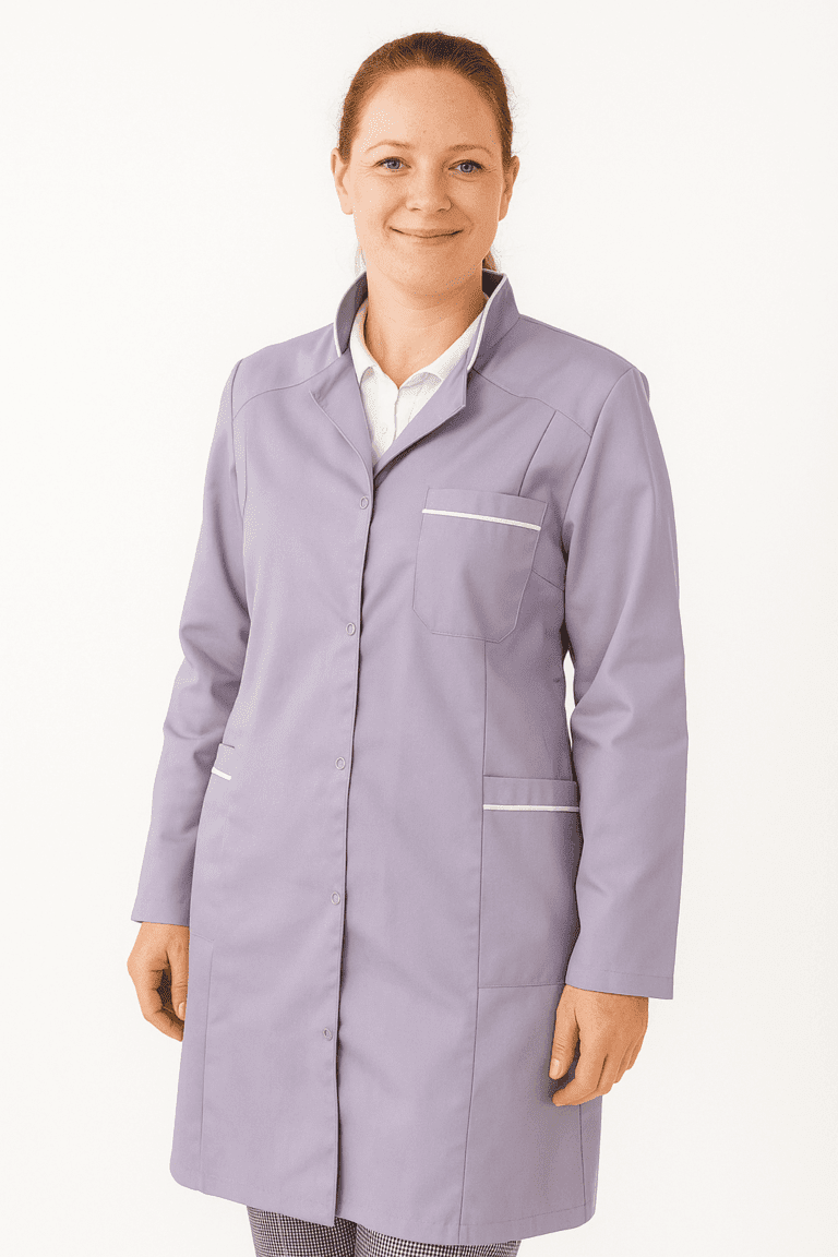 Ženski radni mantil ljubičasti boje