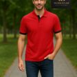 Muške polo majice YD dvobojne crvena
