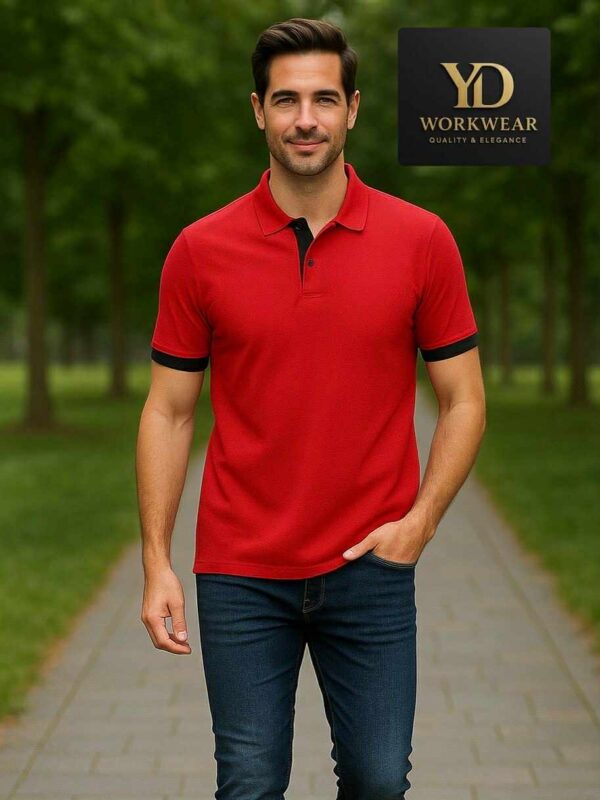 Muške polo majice YD dvobojne crvena